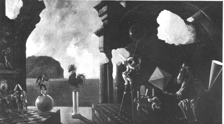 Mario Rappini - Fantasia dei Pulcinella - 1970 - esposto alla mostra 'Il lato fantastico'  Hotel Ritz  1971